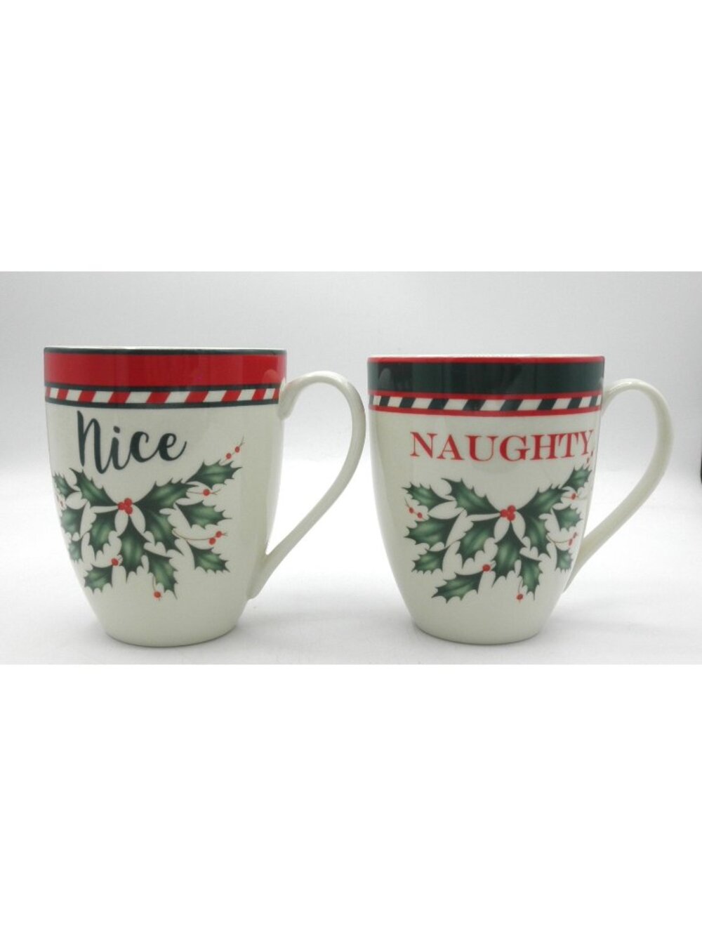 Holiday Accent Mug Set by Lenox NAUGHTY & NICE 14 Fluid Ounce Capacity Christmas